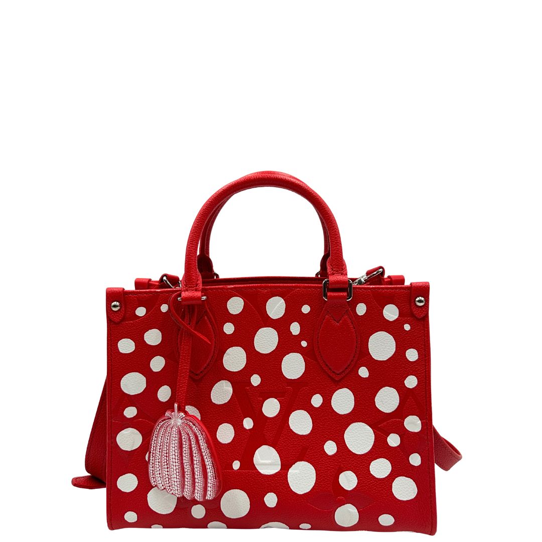 front  Borsa L.V. in pelle rossa monogram Empreinte con parti metalliche argentate; munita di doppi manici stondati e una tracolla amovibile e regolabile. Completa di corredo, di lusso, originale, ottime condizioni. 