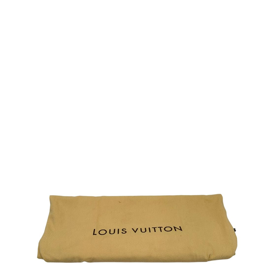 dustbag Borsa Louis Vuitton in canvas marrone monogram con finiture in vacchetta naturale e parti metalliche dorate; munita di doppi manici stondati. Completa di dustbag, lucchetto e chiave. 