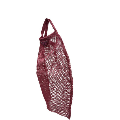  Borsa Prada in nylon effetto rete in maglia color rosa metallico con parti metalliche argentate. Completa di scatola, di lusso, eccellenti condizioni.