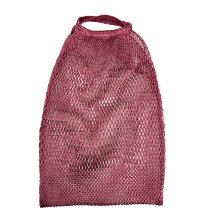 retro  Borsa Prada in nylon effetto rete in maglia color rosa metallico con parti metalliche argentate. Completa di scatola, di lusso, eccellenti condizioni.