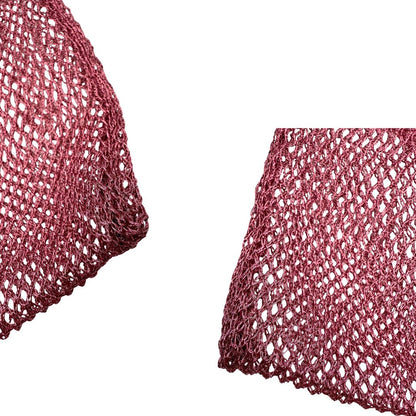 angoli  Borsa Prada in nylon effetto rete in maglia color rosa metallico con parti metalliche argentate. Completa di scatola, di lusso, eccellenti condizioni.