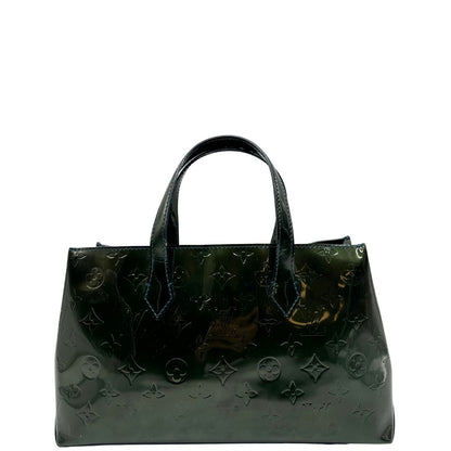 retro  Borsa Louis Vuitton in pelle verniciata color verde bottiglia e parti metalliche dorate; munita di doppi manici, da portare a mano. Completa di dustbag, di lusso, originale, ottime condizioni. 
