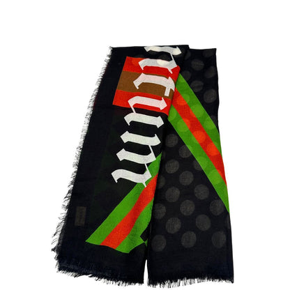 Sciarpa Gucci GG in 85 % modal e 15 % seta multicolor, di lusso, originale, ottime condizioni.