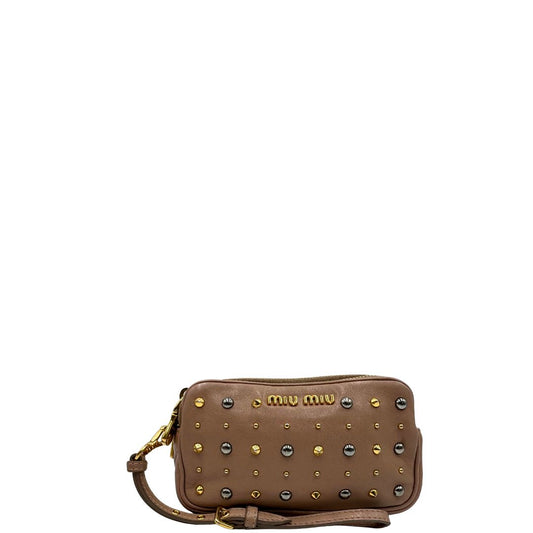 Pochette Miu Miu Studded Double Zip