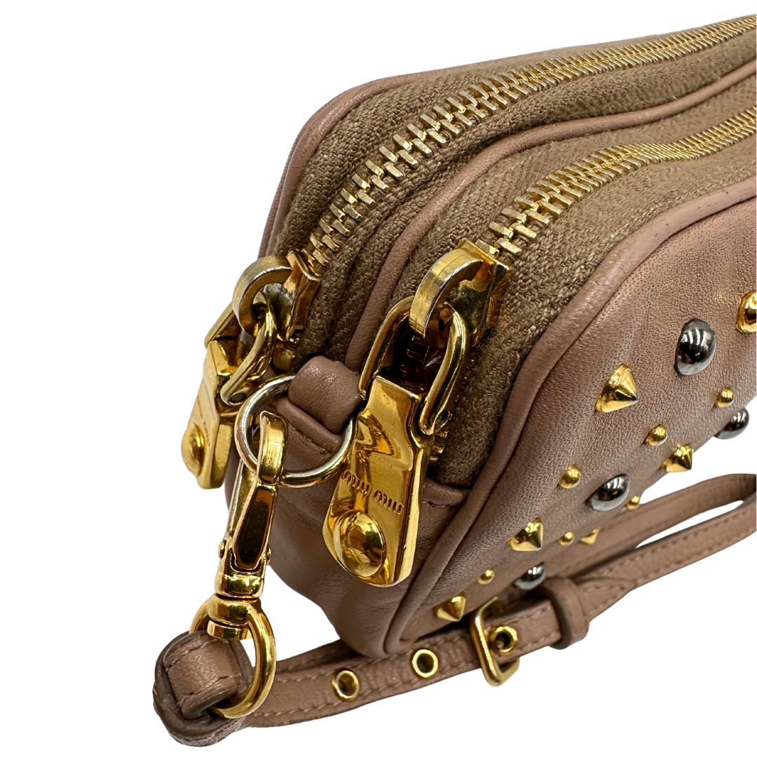 Pochette Miu Miu Studded Double Zip