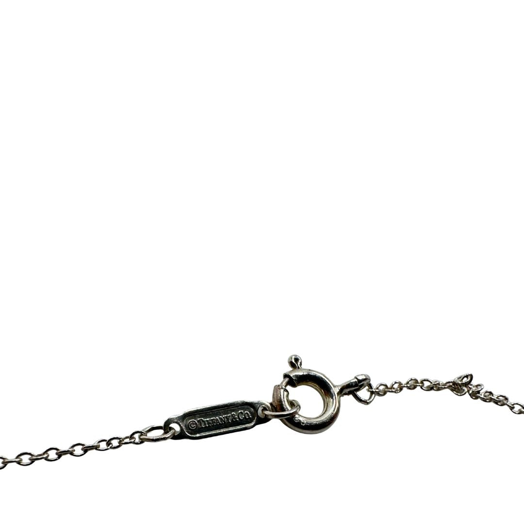 Collana Tiffany&Co. della collezione Return To Tiffany in argento 925 con lucchetto a forma di cuore. Completo di sacchetto antipolvere e busta, in ottime condizioni, originale.