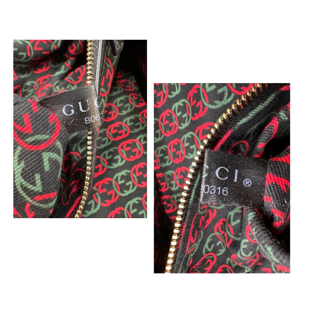 Bauletto Gucci Britt Boston in pelle nera con parti metalliche dorate e doppi manici; da indossare a spalla. Rifinita con doppie G incrociate in metallo sul front. Completa di dustbag. Originale, usata, di lusso, in ottime condizioni.