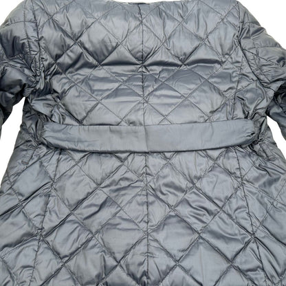 Piumino Max Mara reversibile blu trapuntato e beige in 64% poliestere e 36% poliammide, di lusso, originale, ottime condizioni, usato.