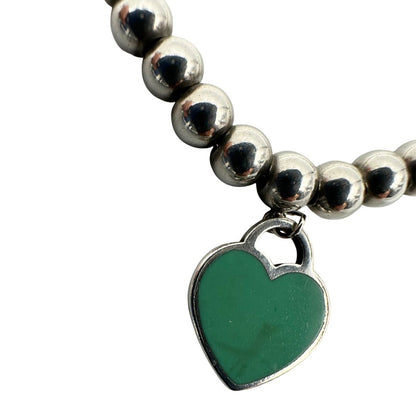 Bracciale Heart Tag Tiffany&Co. della collezione Return To Tiffany in argento 925 con ciondolo cuore. Completo di sacchetto antipolvere, di lusso, originale, ottime condizioni, usata.