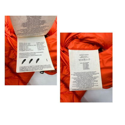 Piumino Fay arancione in 100% poliammide munito di cintura in vita; parti metalliche dorate, di lusso, originale, ottime condizioni.