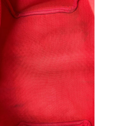 Interno di una borsa Louis Vuitton in canvas Damier Ébène con parti metalliche dorate; munita di doppi manici stondati, da portare a mano. Completo di scatola logata, lucchetto e chiavi.