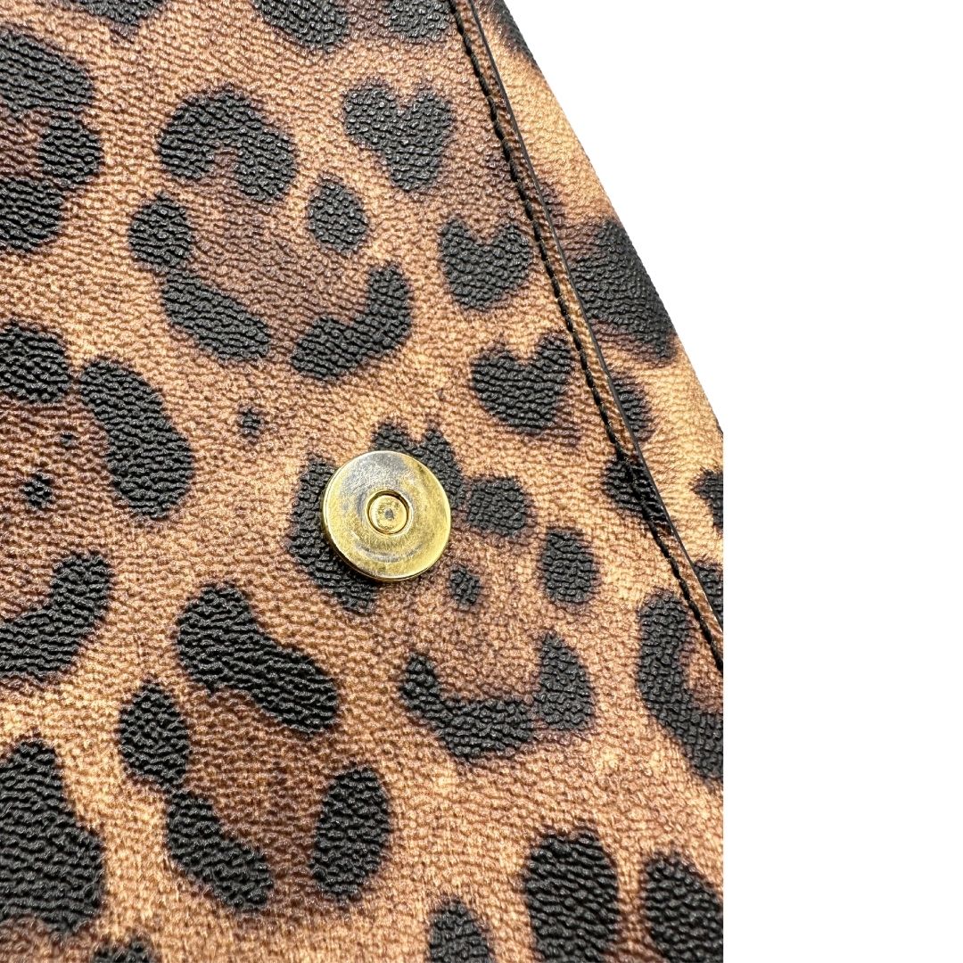 bottoner Borsa Dolce & Gabbana in canvas con trama animalier, finiture nere e parti metalliche dorate; munita di un manico singolo e un manico amovibile, di lusso, originale, ottime condizioni.