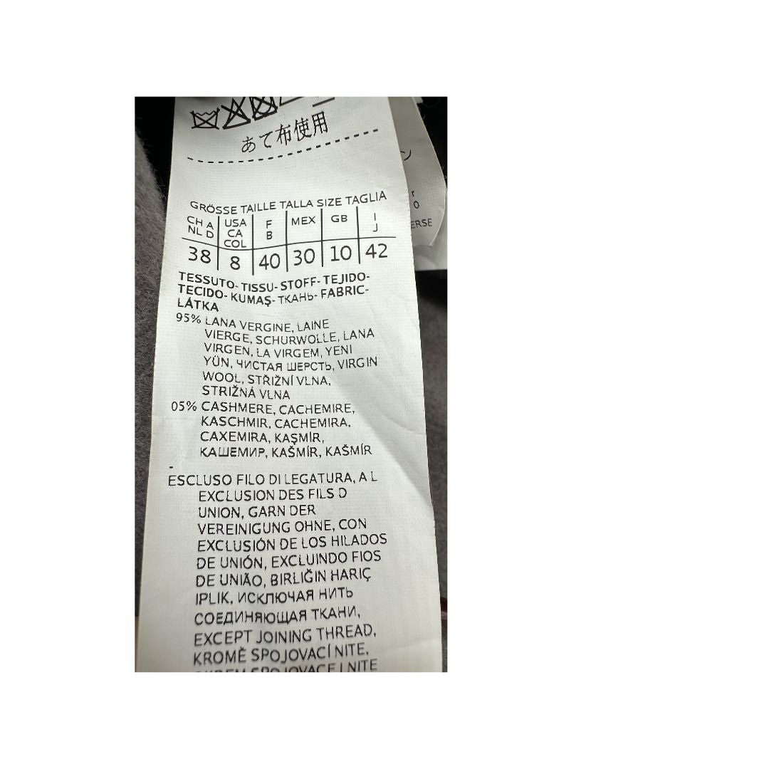 Cappotto Sportmax grigio in 95% lana e 5% cashmere, di lusso, originale, ottime condizioni, usato, originale.