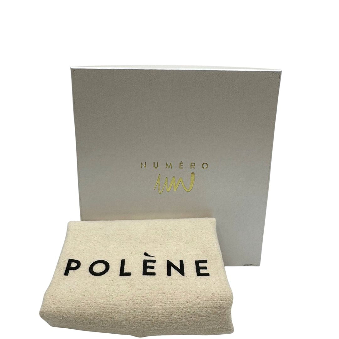 full set  Borsa Polène in pelle nera con parti metalliche dorate; munita di un manico singolo stondato e una tracolla regolabile. Full set, di lusso, originale, ottime condizioni, usata.  