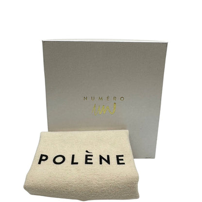 full set  Borsa Polène in pelle nera con parti metalliche dorate; munita di un manico singolo stondato e una tracolla regolabile. Full set, di lusso, originale, ottime condizioni, usata.  