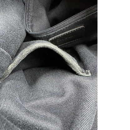 interno  Borsa Dolce & Gabbana in rafia e pelle nera, dalla struttura morbida e capiente, di lusso, originale, ottime condizioni, usata. 