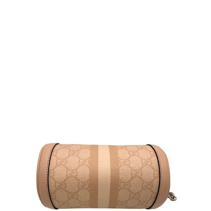 base Borsa Gucci in canvas color cipria GG con parti metalliche dorate; munita di un manico singolo in catena e una tracolla amovibile e regolabile. Completa di dustbag, di lusso, originale, eccellenti condizioni. 