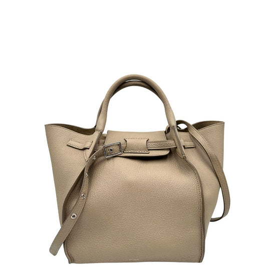 Front di una shopper Celine Big Bag Small beige, usata, originale, second hand, in ottime condizioni.