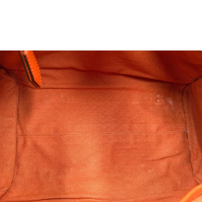 Interno di un bauletto Burberry arancione usato, originale, in ottime condizioni, second hand.