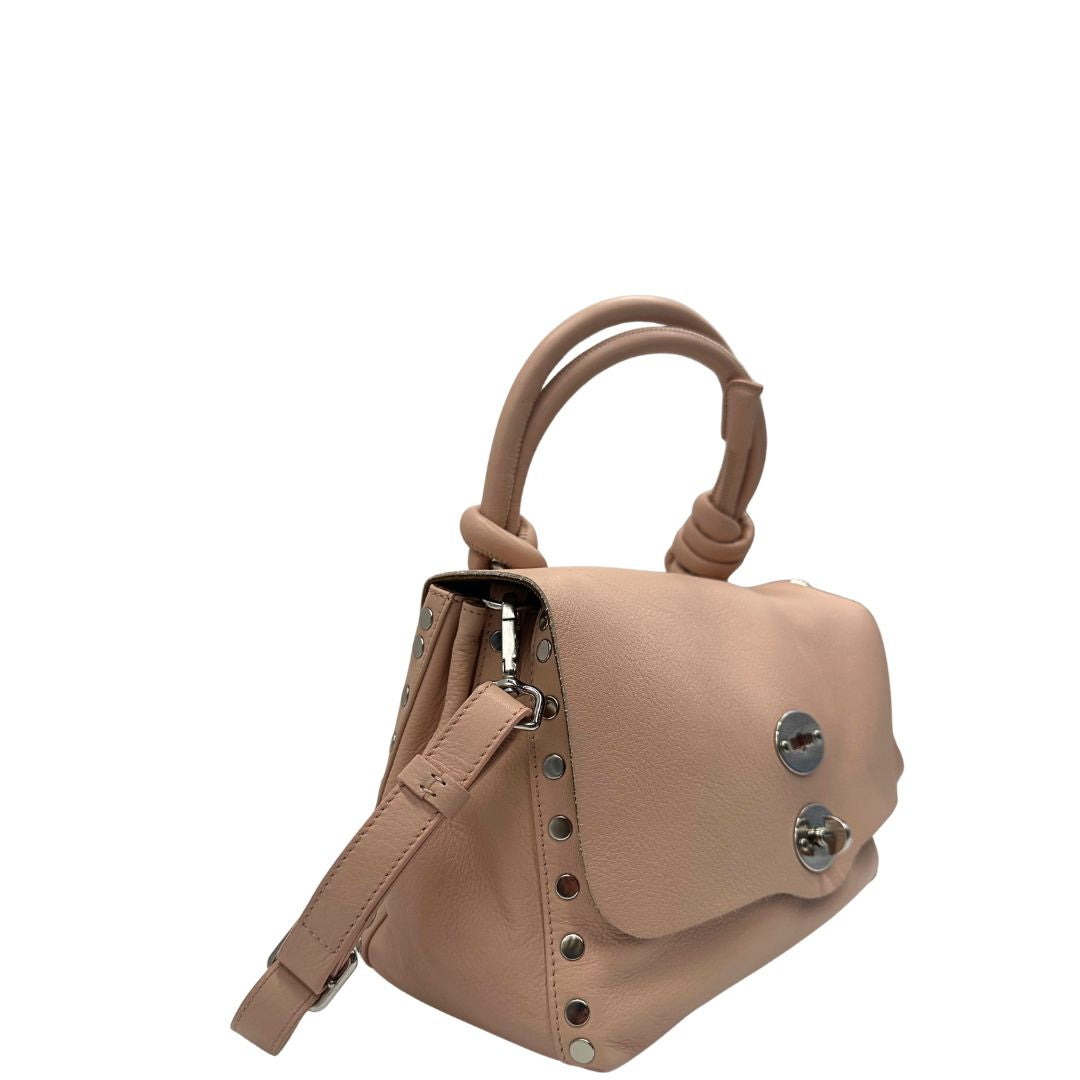 Laterale sinistro di una postina S Zanellato rosa usata, originale, second hand, in ottime condizioni.