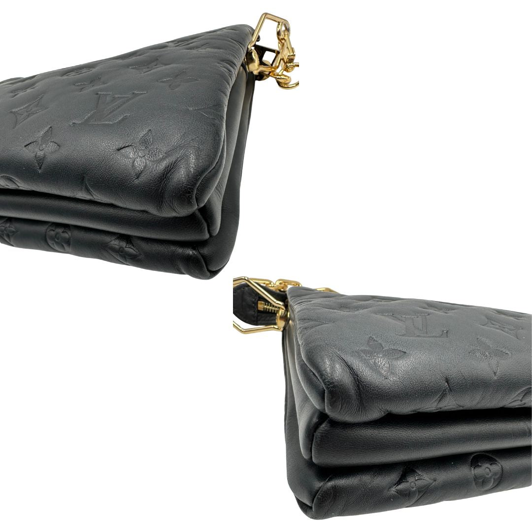 angoli Borsa LV in pelle nera monogram, di lusso, originale, ottime condizioni, usata. 