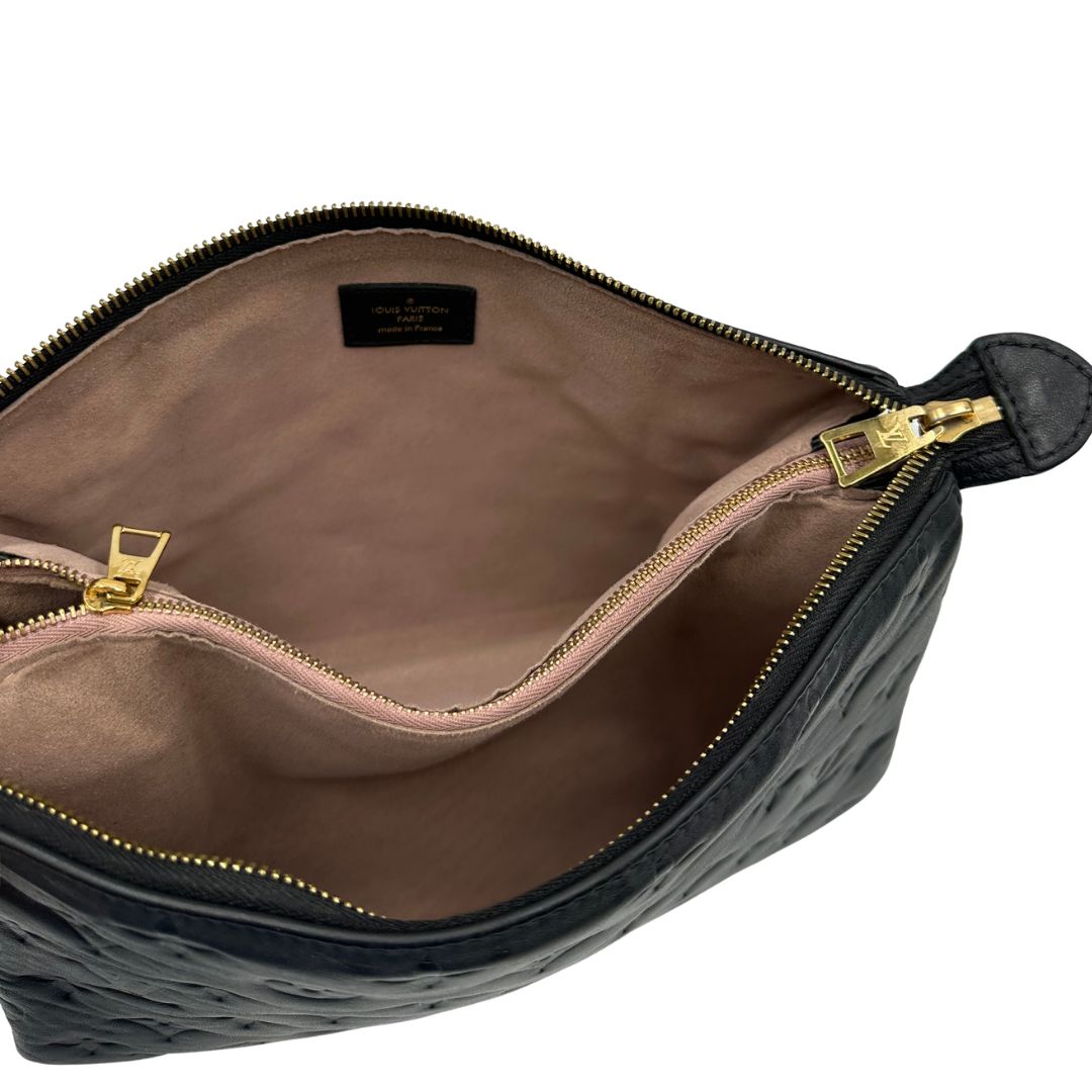 interno Borsa LV in pelle nera monogram, di lusso, originale, ottime condizioni, usata.
