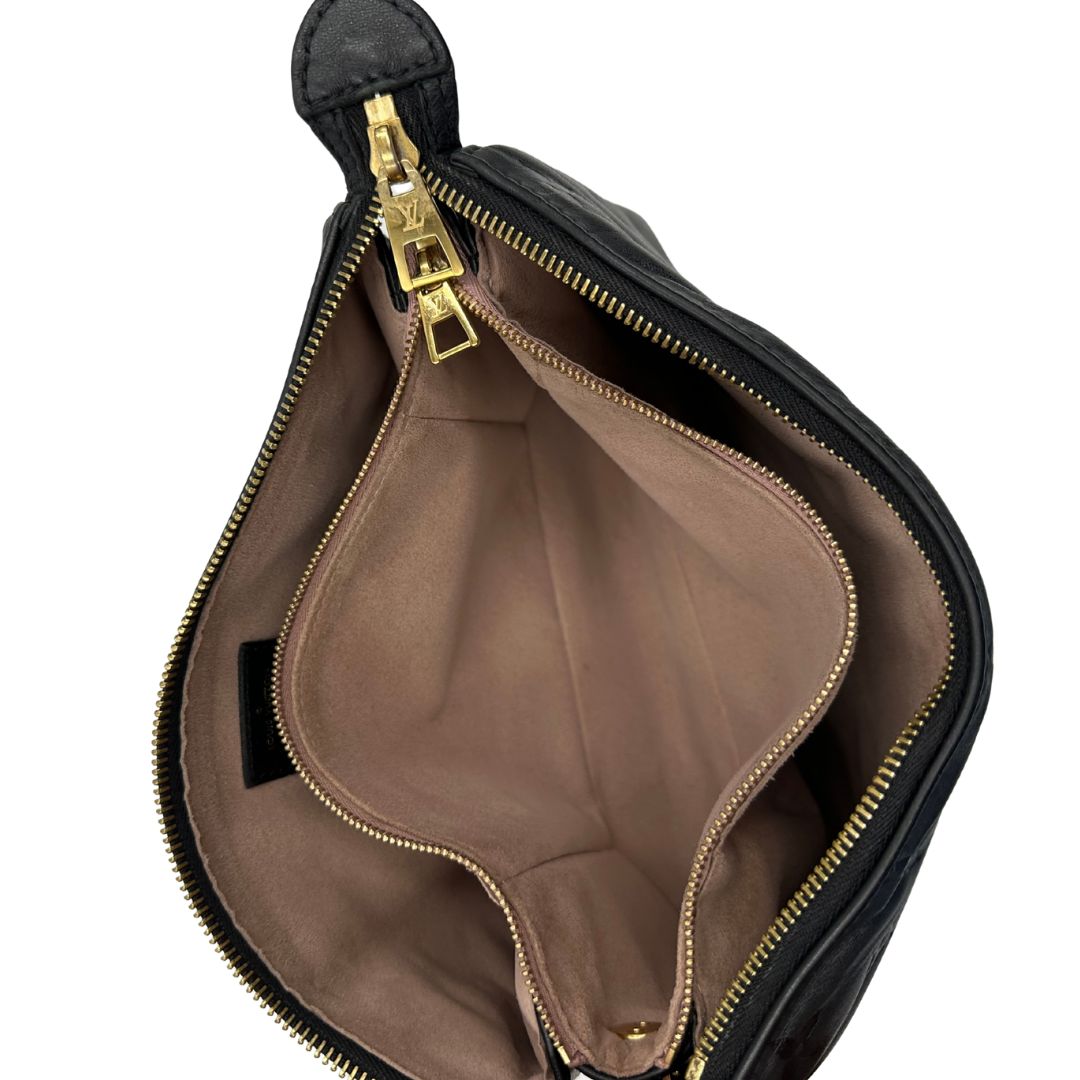 interno Borsa LV in pelle nera monogram, di lusso, originale, ottime condizioni, usata. 