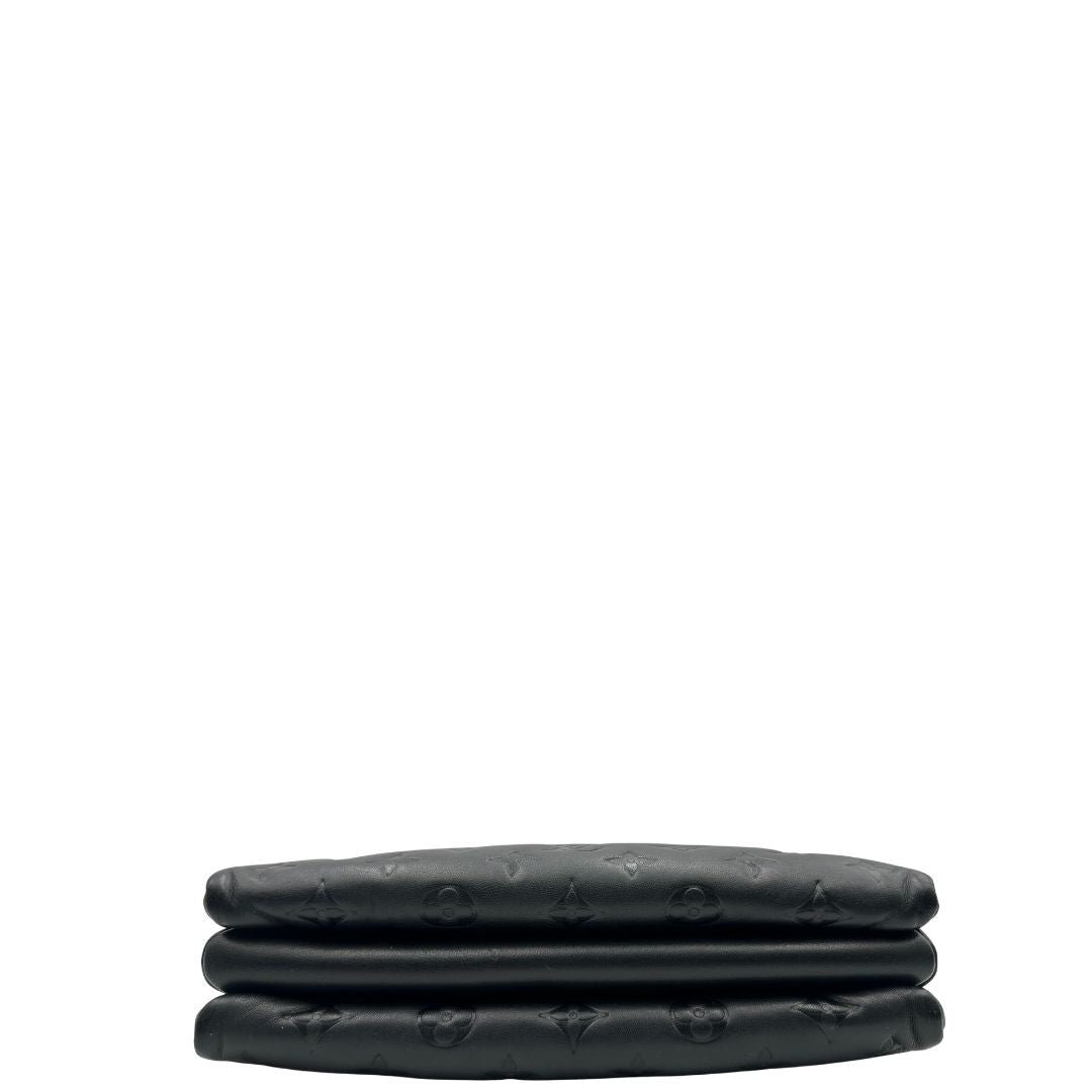 base Borsa LV in pelle nera monogram, di lusso, originale, ottime condizioni, usata.