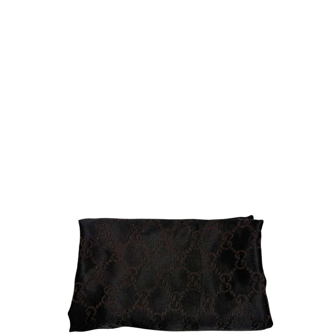 Dustbag di una borsa Gucci Hysteria in pelle nera, con hardware dorato, usata, originale, second hand, in ottime condizioni.