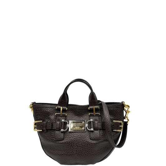 front Borsa D&G in pelle marrone con interno trama animalier, di lusso, originale, ottime condizioni, usata. 