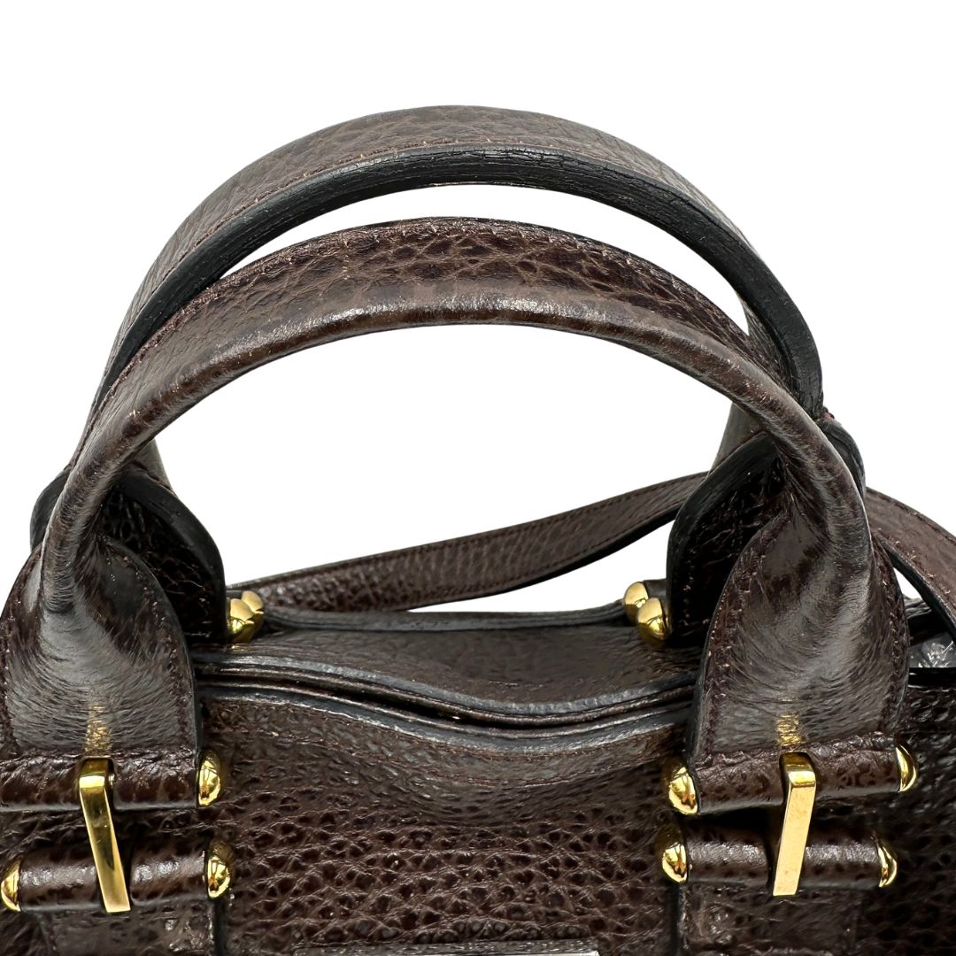 manici Borsa D&G in pelle marrone con interno trama animalier, di lusso, originale, ottime condizioni, usata. 