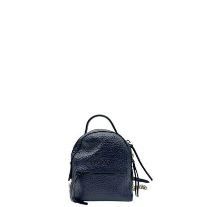 front Zaino Orciani in pelle martellata blu notte, di lusso, usato, originale, ottime condizioni. 