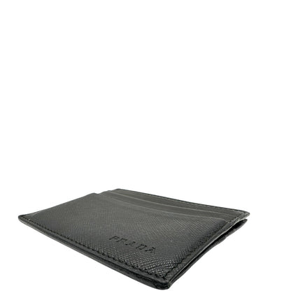 Angolo, Portafoglio Prada in pelle Saffiano nera. Originale, usato, di lusso, in ottime condizioni