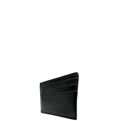 Latom sinistro, Portafoglio Prada in pelle Saffiano nera. Originale, usato, di lusso, in ottime condizioni