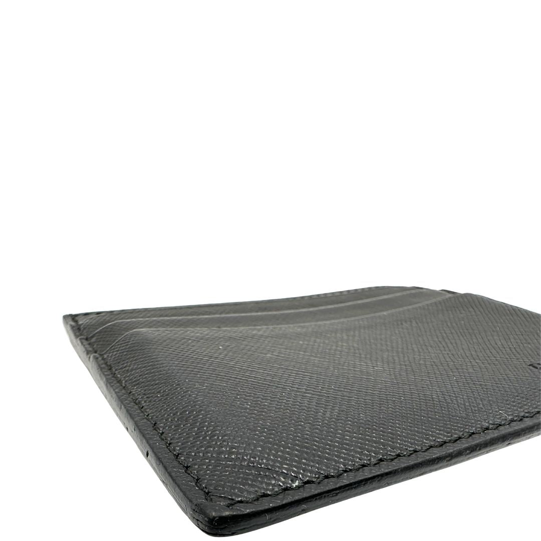 Angolo, Portafoglio Prada in pelle Saffiano nera. Originale, usato, di lusso, in ottime condizioni