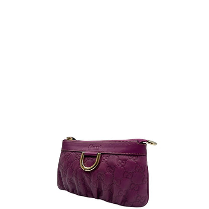 lato Pochette Gucci GG viola con hardware dorato, di lusso, ottime condizioni, usata, originale. 