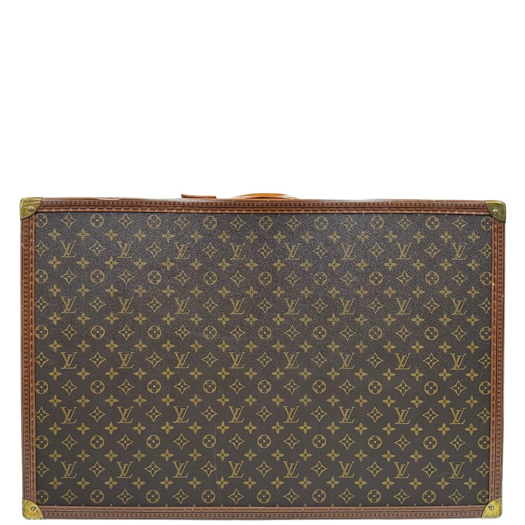 retro Valigia Alzer 70 in canvas monogram, munita di un accessorio porta address amovibile, di lusso, originale, ottime condizioni, usata. 