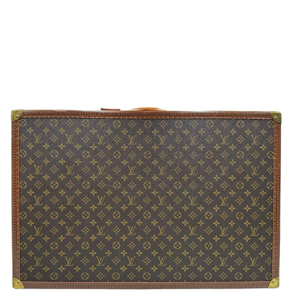 retro Valigia Alzer 70 in canvas monogram, munita di un accessorio porta address amovibile, di lusso, originale, ottime condizioni, usata. 