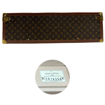 base Valigia Alzer 70 in canvas monogram, munita di un accessorio porta address amovibile, di lusso, originale, ottime condizioni, usata. 