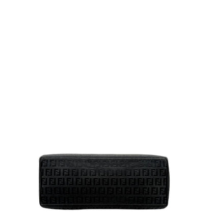 base Tote Fendi nera con trama Zucchino, di lusso, originale, ottime condizioni, usata. 