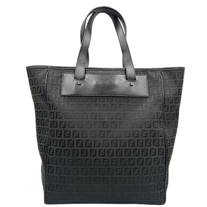 retro Tote Fendi nera con trama Zucchino, di lusso, originale, ottime condizioni, usata. 