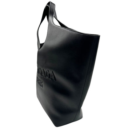 lato Tote Balenciaga in pelle nera, indossabile a spalla, di lusso, originale, ottime condizioni, usata.