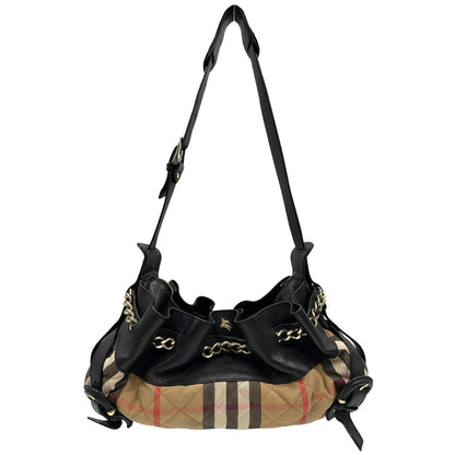 front Borsa Burberry in tessuto Burberry Check e finiture in pelle nera, di lusso, originale, ottime condizioni, usata. 