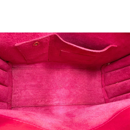 interno  Borsa Saint Laurent in pelle rosa, indossabile a tracolla o a mano, di lusso, originale, ottime condizioni, usata. 