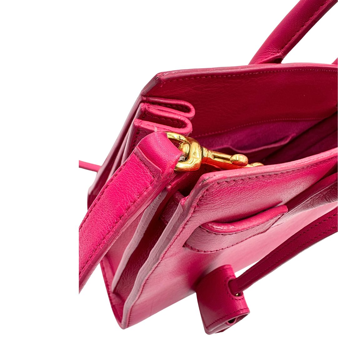 gancio tracolla  Borsa Saint Laurent in pelle rosa, indossabile a tracolla o a mano, di lusso, originale, ottime condizioni, usata. 