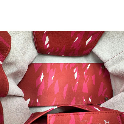 Interno di una borsa Balenciaga Papier multicolore, con parti metalliche argentate e comodo specchietto amovibile, usata, originale, second hand, in condizioni eccellenti.