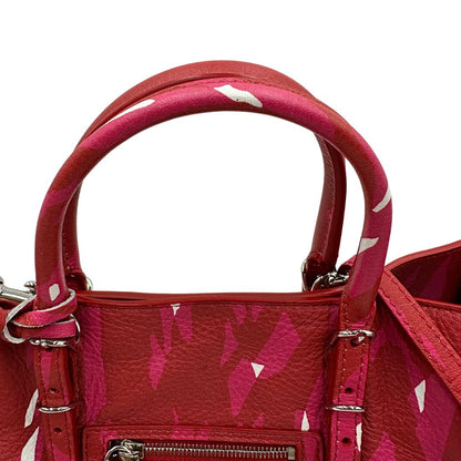 Manici di una borsa Balenciaga Papier multicolore, con parti metalliche argentate e comodo specchietto amovibile, usata, originale, second hand, in condizioni eccellenti.