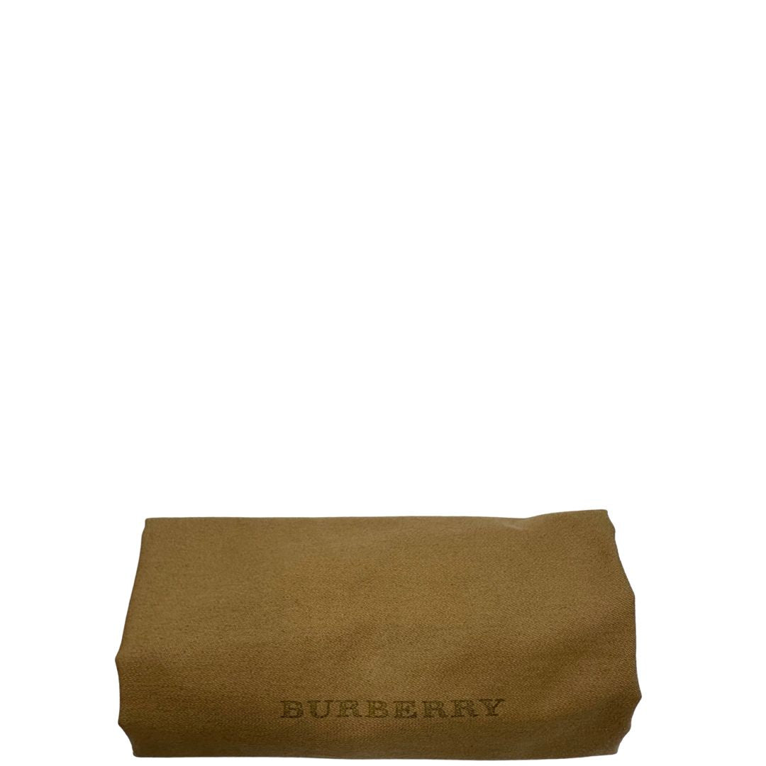 Dustbag di una shopper Burberry in canvas trama tartan con finiture in pelle bordeaux, usata, originale, second hand, in ottime condizioni.