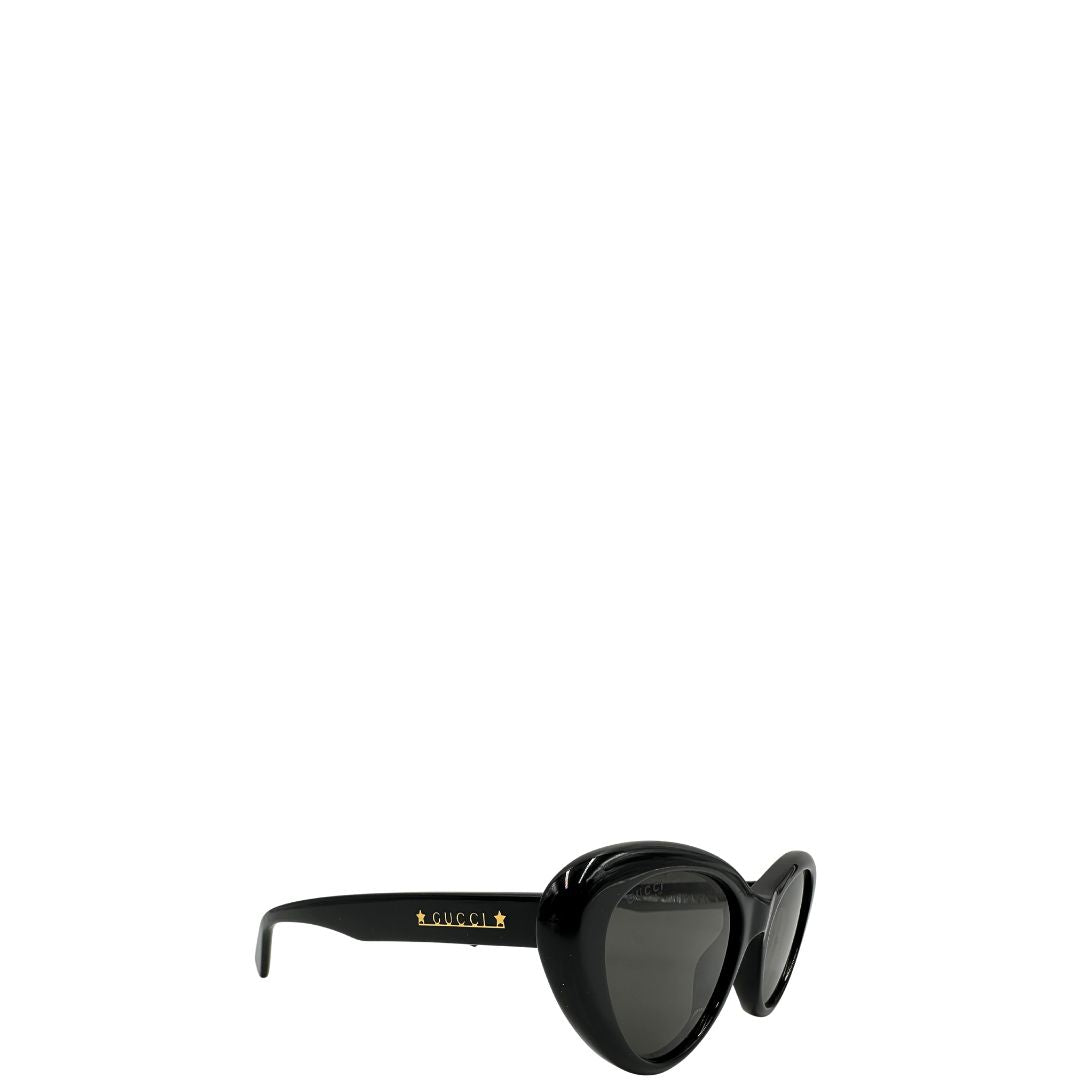 Occhiali da sole Gucci in acetato nero e hardware dorato. Originali, usati, di lusso, in ottime condizioni.