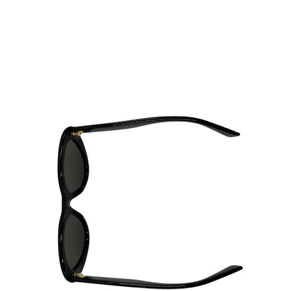 Occhiali da sole Gucci in acetato nero e hardware dorato. Originali, usati, di lusso, in ottime condizioni.